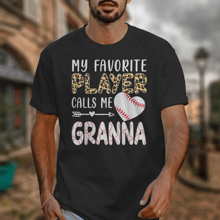 My Favorite Player Calls Me Granna Baseball Leopard Unisex T-Shirt