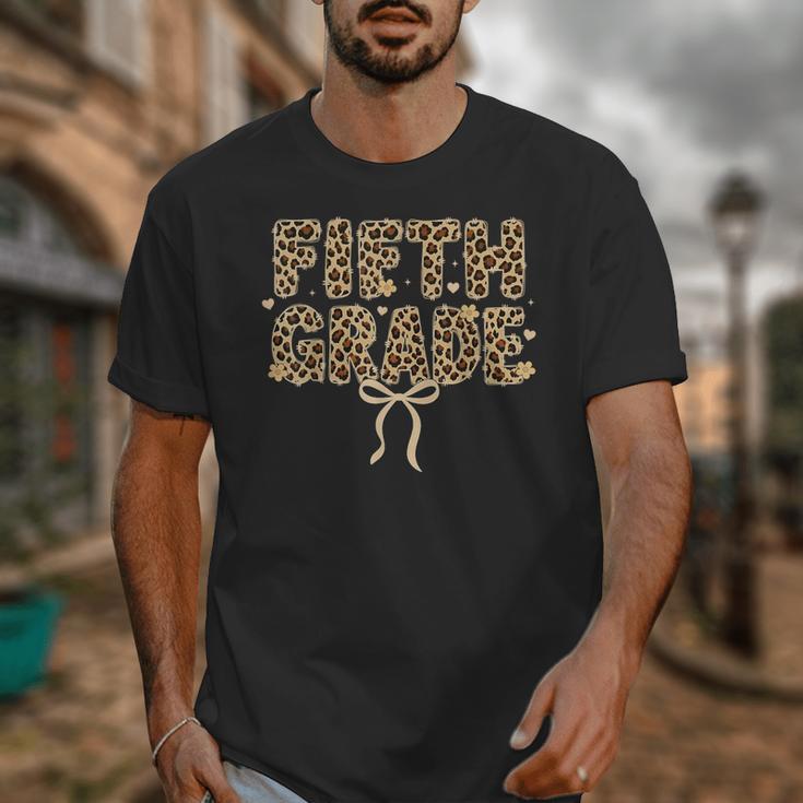 Fifth Grade Leopard Coquette Bow Back To School Women Girls Unisex T-Shirt Fifth Grade Leopard Coquette Bow Back To School Women Girls Unisex T-Shirt