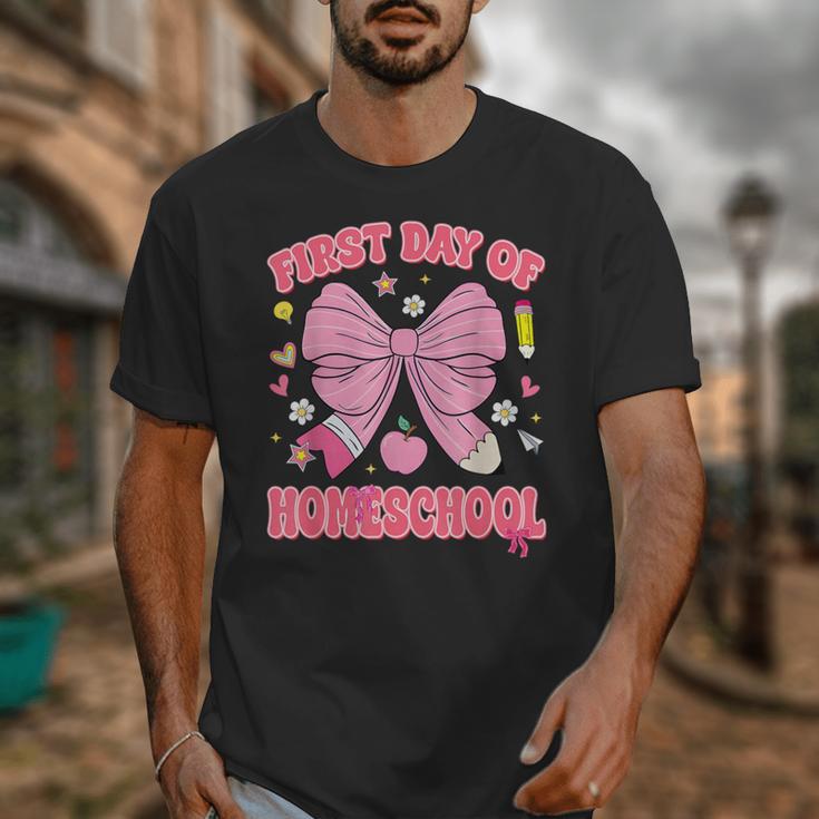 First Day Of Homeschool Coquette Back To School Girls Unisex T-Shirt First Day Of Homeschool Coquette Back To School Girls Unisex T-Shirt