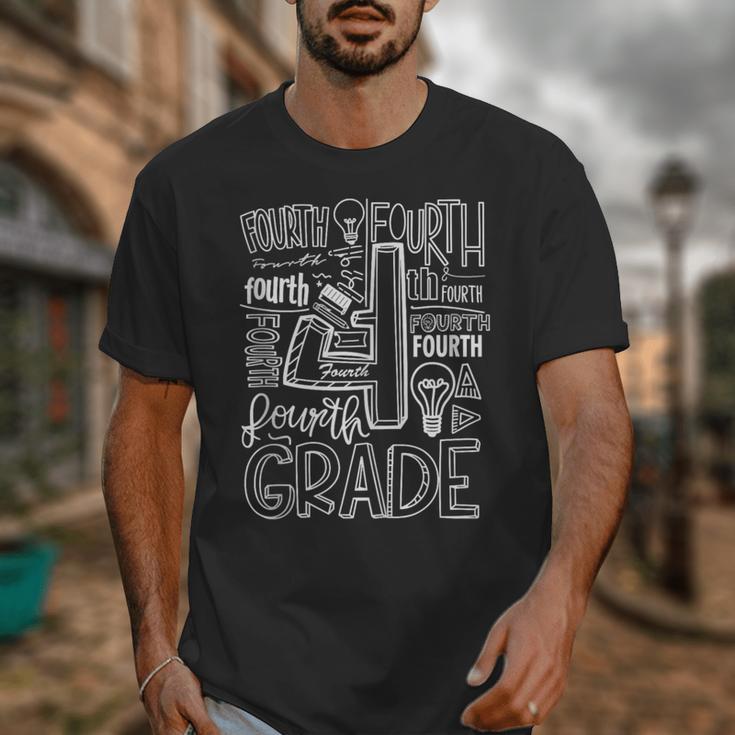 Fourth 4th Grade Typography Back To School Unisex T-Shirt