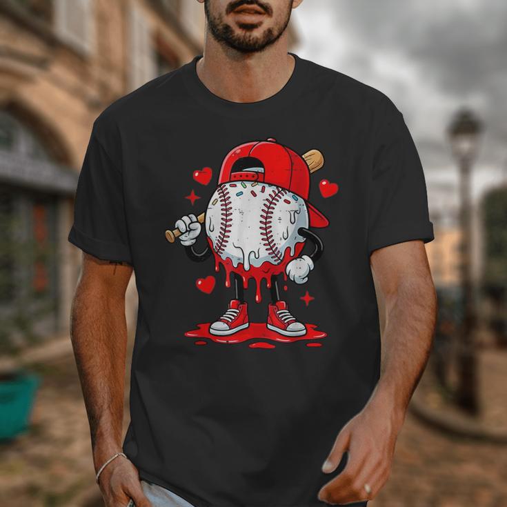 Game Day Baseball Drip Valentine Hearts Sport Lover Unisex T-Shirt