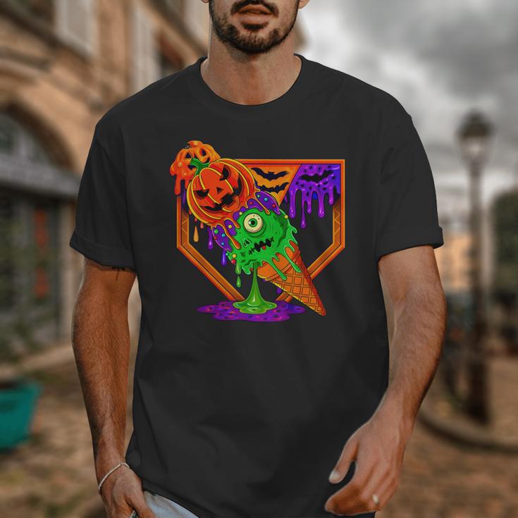 Halloween Baseball Ice Cream Drip Boys Girls Youth Unisex T-Shirt