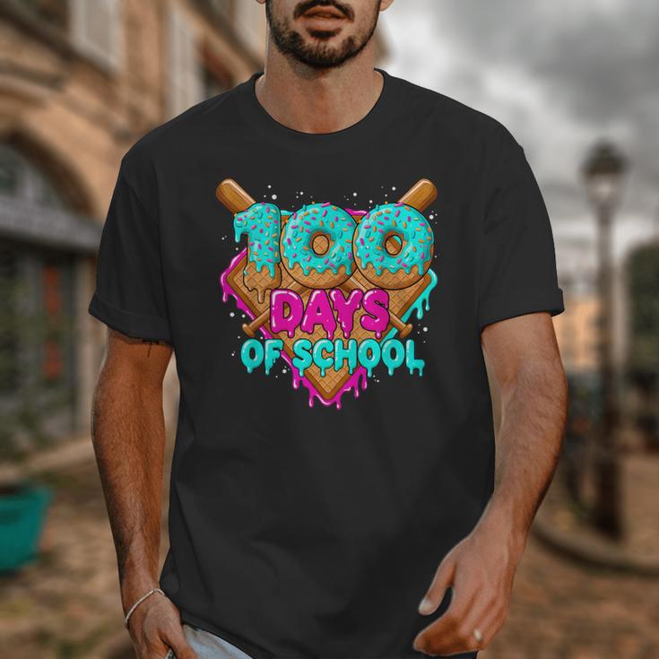 Happy 100 Days Of School Costume Baseball Drip Ice Cream Unisex T-Shirt