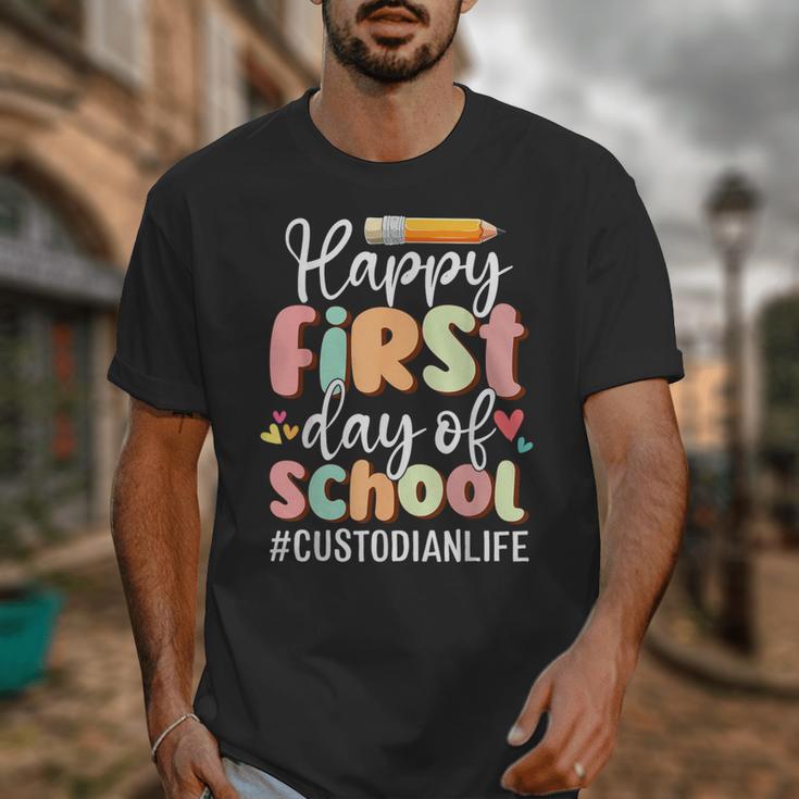 Happy First Day Of School Custodian Life Back To School Unisex T-Shirt Happy First Day Of School Custodian Life Back To School Unisex T-Shirt