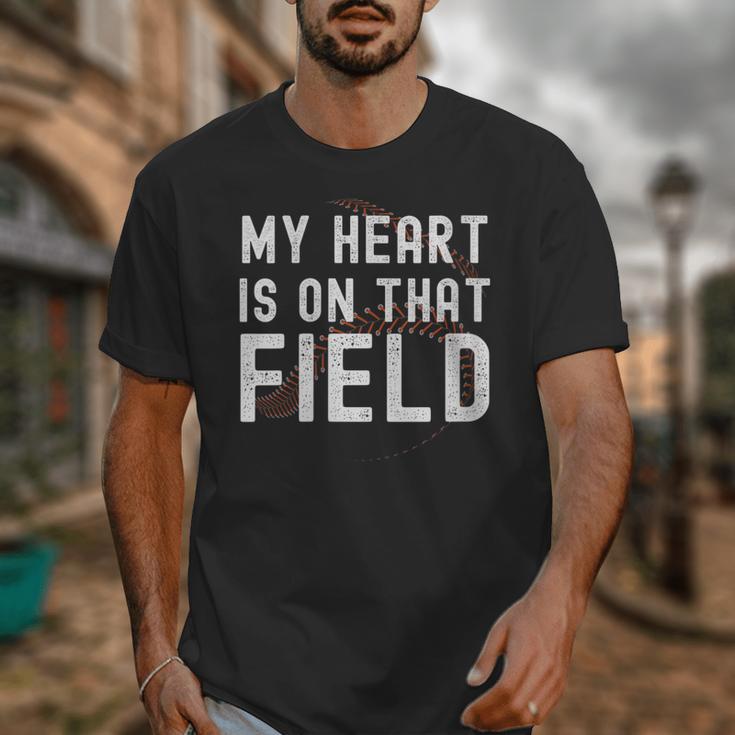 My Heart Is On That Field Baseball Softball Dad Father Unisex T-Shirt My Heart Is On That Field Baseball Softball Dad Father Unisex T-Shirt