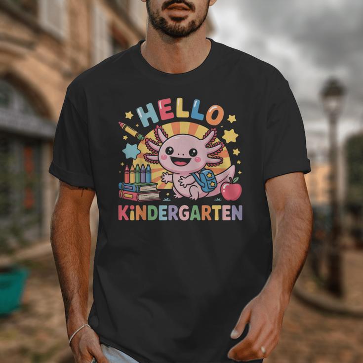 Hello Kindergarten Axolotl Back To School For Kids Unisex T-Shirt