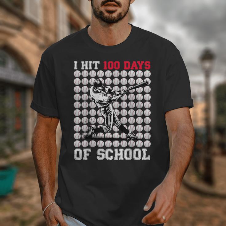 I Hit 100 Days Of School Baseball 100th Day Boys Kids Unisex T-Shirt I Hit 100 Days Of School Baseball 100th Day Boys Kids Unisex T-Shirt