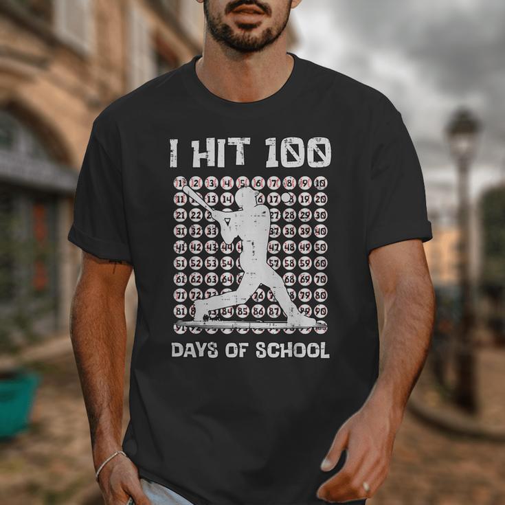 I Hit 100 Days Of School Baseball Player 100th Day Boys Kids Unisex T-Shirt I Hit 100 Days Of School Baseball Player 100th Day Boys Kids Unisex T-Shirt