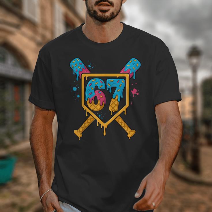 HUGvyn 67 Baseball Ice Cream Drip Six Seven Genz Alpha Slang Unisex T-Shirt
