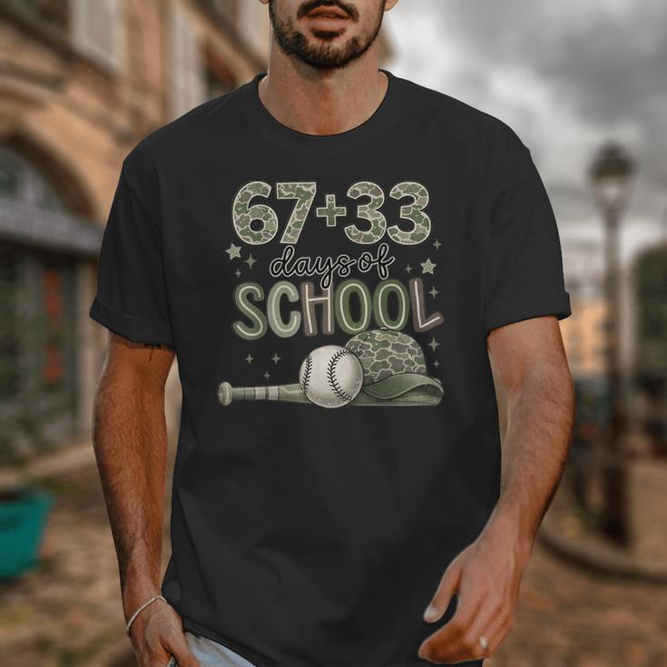 HUGvyn 6733 Days Of School Baseball 100 Days Camo Cap Boys Unisex T-Shirt