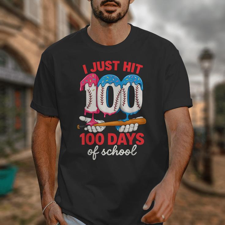 HUGvyn I Just Hit 100 Days Of School Baseball Ice Cream Boys Unisex T-Shirt HUGvyn I Just Hit 100 Days Of School Baseball Ice Cream Boys Unisex T-Shirt