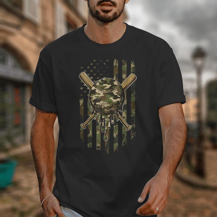 Ice Cream Baseball Drip For Boys Camo USA Flag Camouflage Unisex T-Shirt Ice Cream Baseball Drip For Boys Camo USA Flag Camouflage Unisex T-Shirt