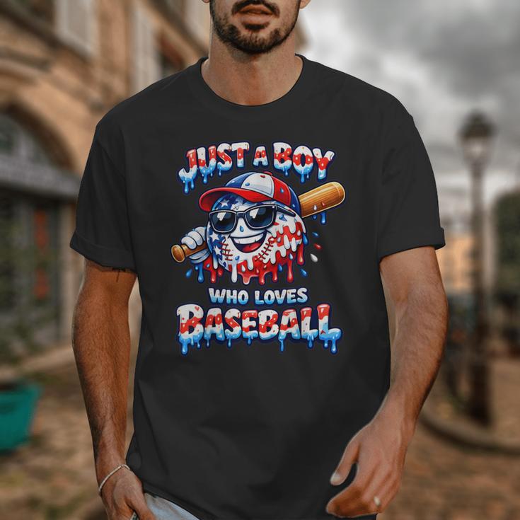 Just A Boy Who Loves Baseball Patriotic Drip For Youth Boys Unisex T-Shirt Just A Boy Who Loves Baseball Patriotic Drip For Youth Boys Unisex T-Shirt