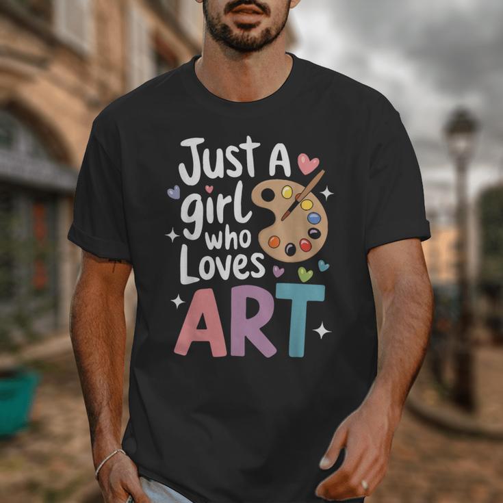 Just a Girl Who Loves Art Cute Back To School Kids Girls Unisex T-Shirt Just a Girl Who Loves Art Cute Back To School Kids Girls Unisex T-Shirt