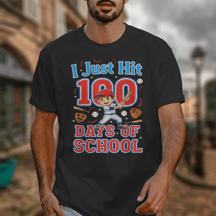 I Just Hit 100 Days Of School Baseball 100th Day Boys Kids Unisex T-Shirt I Just Hit 100 Days Of School Baseball 100th Day Boys Kids Unisex T-Shirt