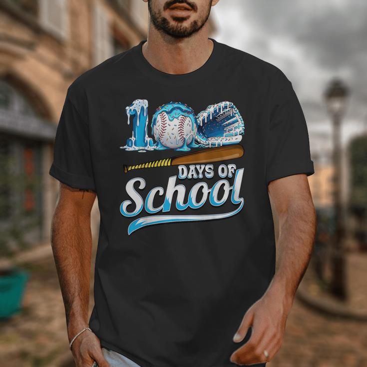 Kid 100 Days Of School Drip Baseball Ice Cream 100th Day Boy Unisex T-Shirt