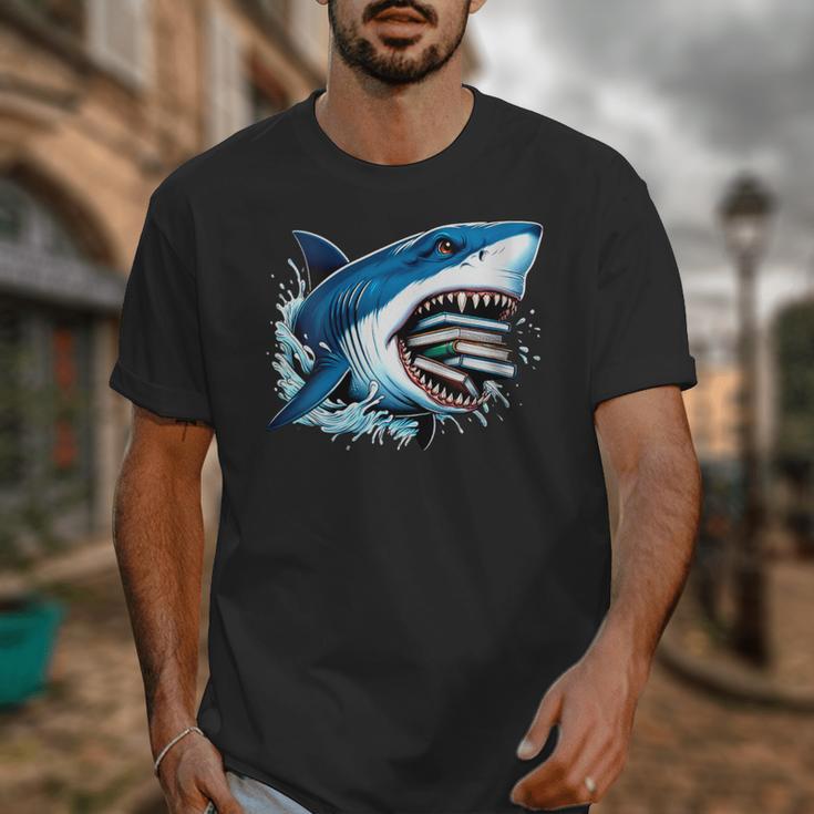 Kids Shark With School Books Back To School Shark Lovers Unisex T-Shirt Kids Shark With School Books Back To School Shark Lovers Unisex T-Shirt