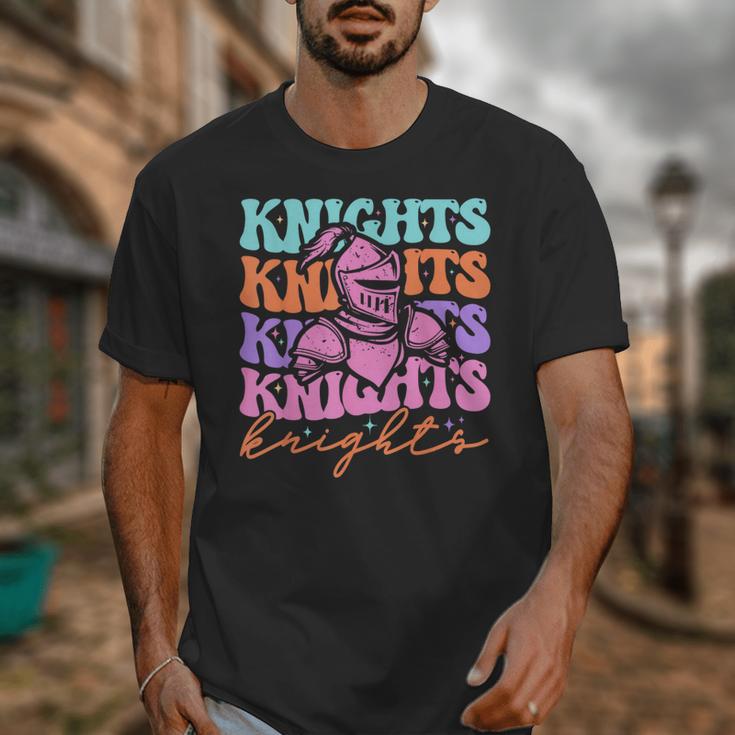 Knights Mascot Back To School Spirit Sports Men Women Groovy Unisex T-Shirt