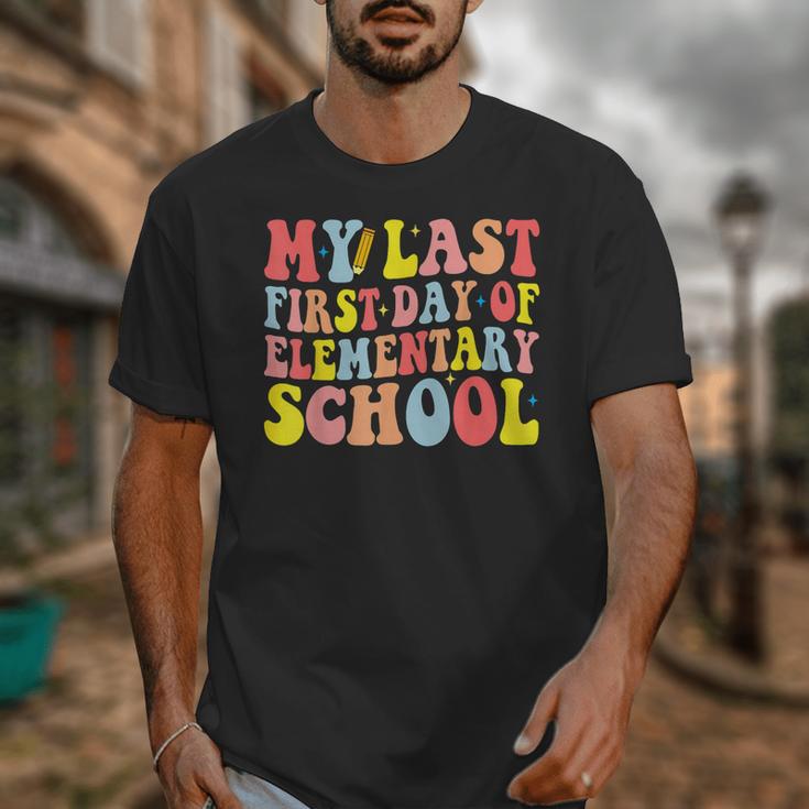 My Last First Day Of Elementary School Groovy Back To School Unisex T-Shirt My Last First Day Of Elementary School Groovy Back To School Unisex T-Shirt