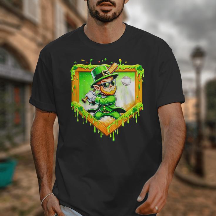 Leprechaun Baseball St Patricks Day Ice Cream Drip Men Boys Unisex T-Shirt Leprechaun Baseball St Patricks Day Ice Cream Drip Men Boys Unisex T-Shirt