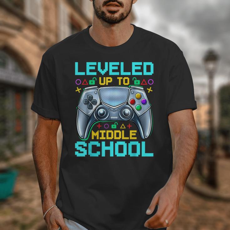 Leveled Up To Middle School Video Gamer Back To School Boys Unisex T-Shirt Leveled Up To Middle School Video Gamer Back To School Boys Unisex T-Shirt
