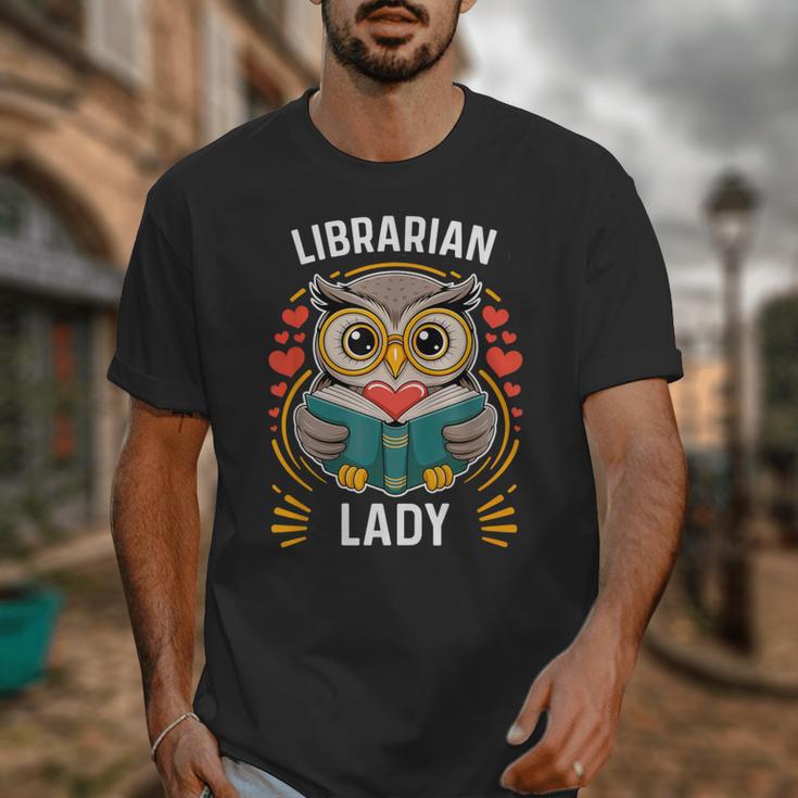 Librarian Lady Library Cute Owl Back To School Women Girls Unisex T-Shirt Librarian Lady Library Cute Owl Back To School Women Girls Unisex T-Shirt