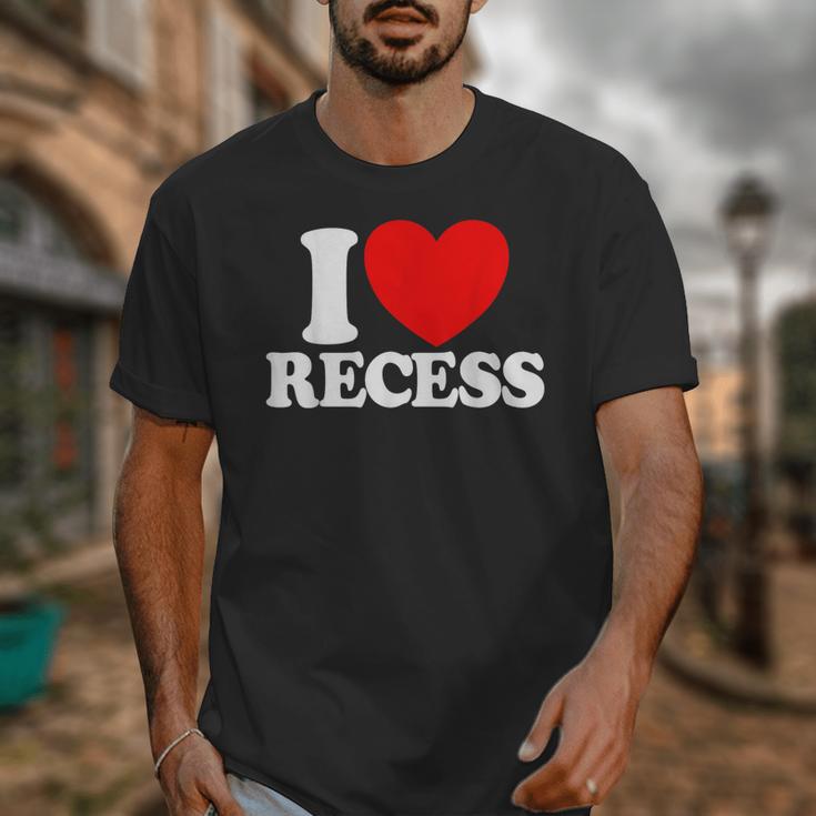 I Love Recess Red Heart Back To School Kids Recess Unisex T-Shirt