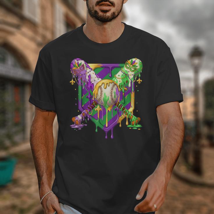 Mardi Gras Ice Cream Drip Baseball Sports For Men Women Kids Unisex T-Shirt