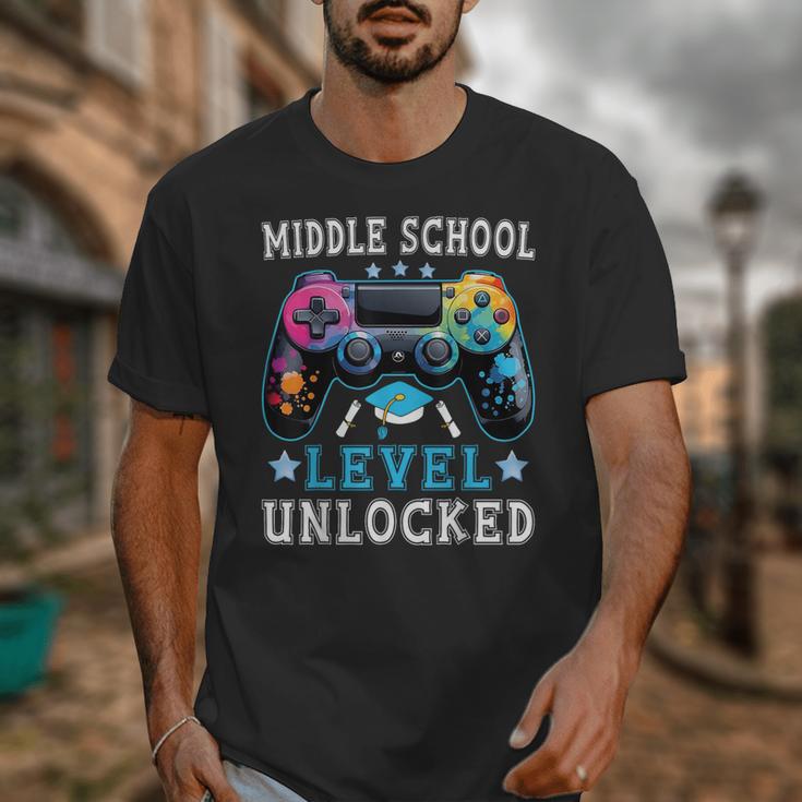 Middle School Level Unlocked Gamer First Day Back To School Unisex T-Shirt Middle School Level Unlocked Gamer First Day Back To School Unisex T-Shirt
