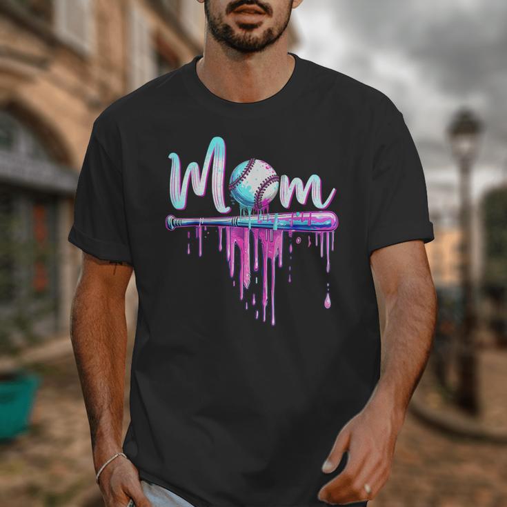 Mom Baseball Ice Cream Drip Birthday Boy Family Unisex T-Shirt Mom Baseball Ice Cream Drip Birthday Boy Family Unisex T-Shirt
