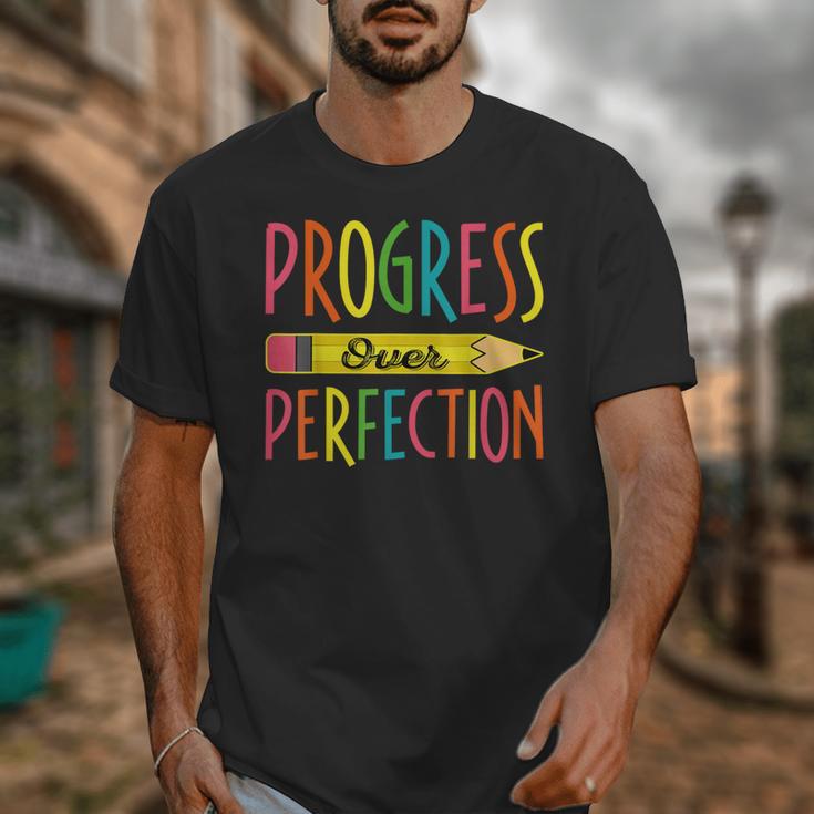 Motivational Quotes Back To School Progress Over Perfection Unisex T-Shirt Motivational Quotes Back To School Progress Over Perfection Unisex T-Shirt
