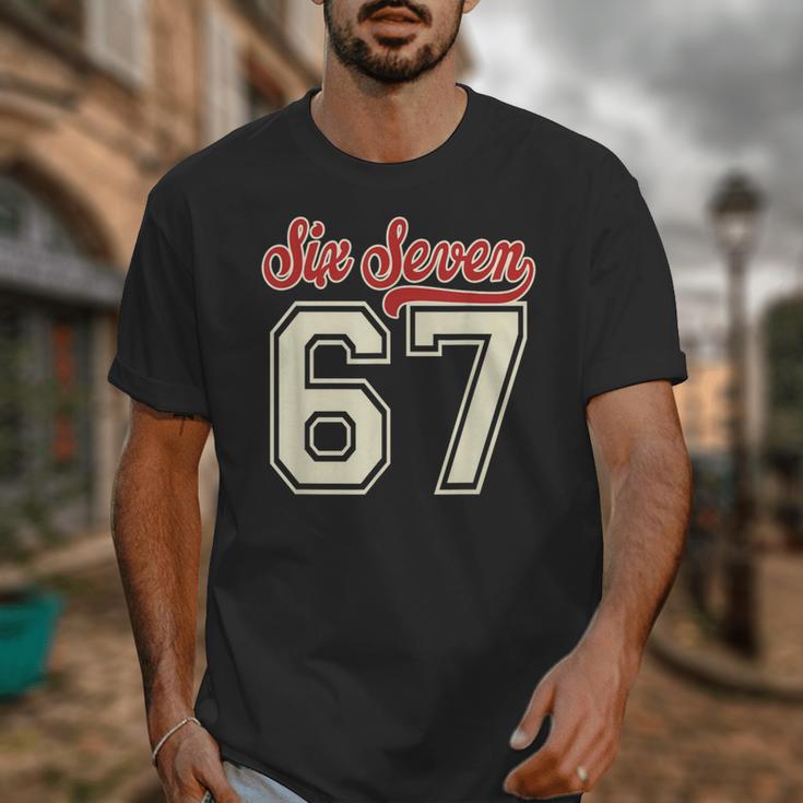 Number 67 Meme Six Seven Baseball Style Kids Boy Teen Unisex T-Shirt Number 67 Meme Six Seven Baseball Style Kids Boy Teen Unisex T-Shirt