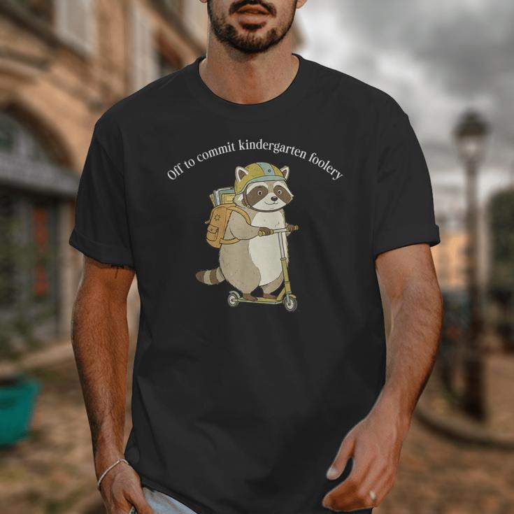 Off To Commit Kindergarten Foolery Raccoon Back To School Unisex T-Shirt Off To Commit Kindergarten Foolery Raccoon Back To School Unisex T-Shirt