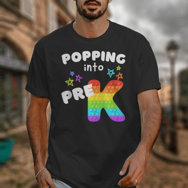 Popping Into Pre K Kid's Back To School Pop It Fidget Toy Unisex T-Shirt Popping Into Pre K Kid's Back To School Pop It Fidget Toy Unisex T-Shirt