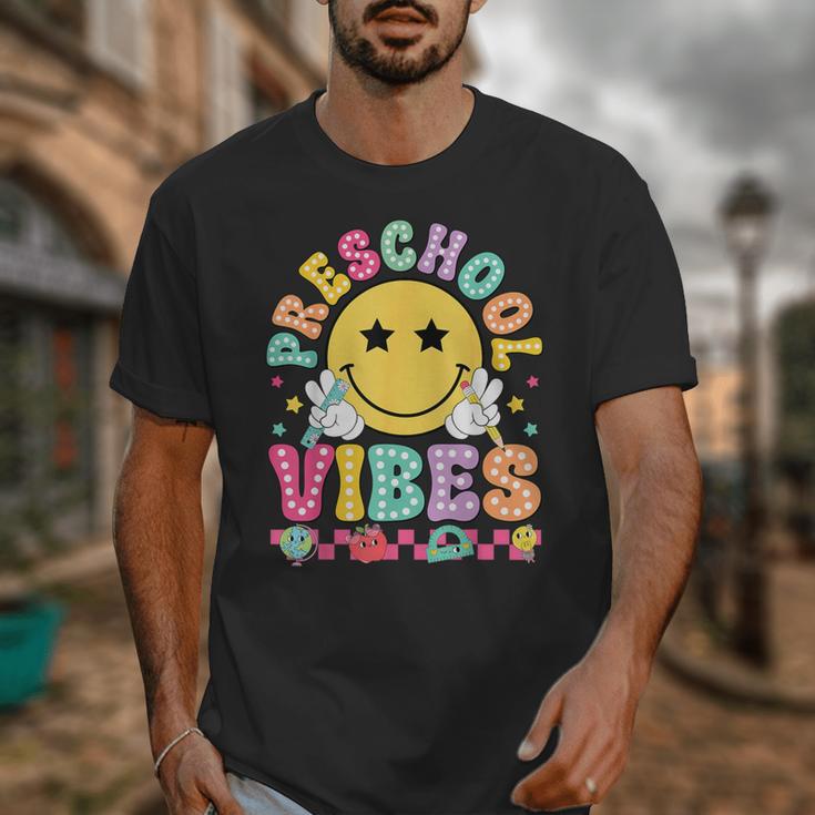 Preschool Vibes Smile Face Back To School Kinder Girls Kids Unisex T-Shirt Preschool Vibes Smile Face Back To School Kinder Girls Kids Unisex T-Shirt