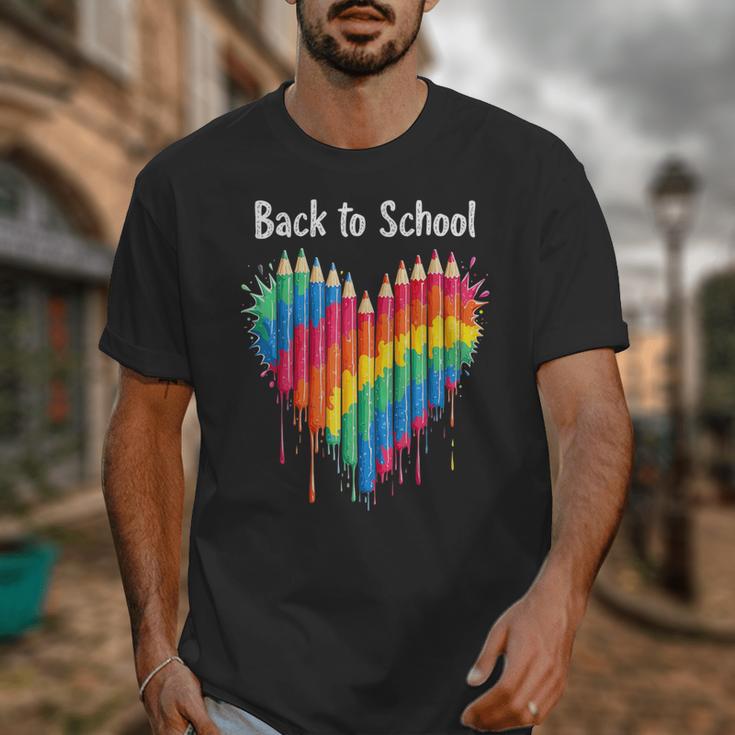 Rainbow Pencil Heart Back To School Creative Unisex T-Shirt Rainbow Pencil Heart Back To School Creative Unisex T-Shirt