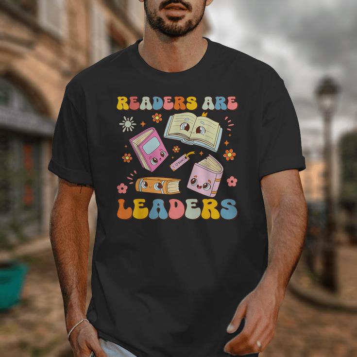 Readers Are Leaders Book Lover Back To School Groovy Girls Unisex T-Shirt