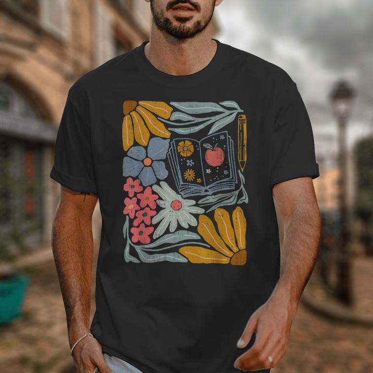 Retro Boho Flower Floral Back To School First Day Of School Unisex T-Shirt Retro Boho Flower Floral Back To School First Day Of School Unisex T-Shirt