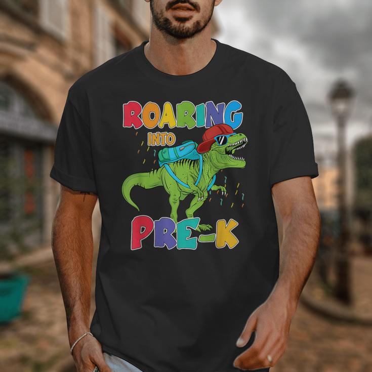 Roaring Into Pre-K Preschool Dinosaur Back To School Unisex T-Shirt Roaring Into Pre-K Preschool Dinosaur Back To School Unisex T-Shirt