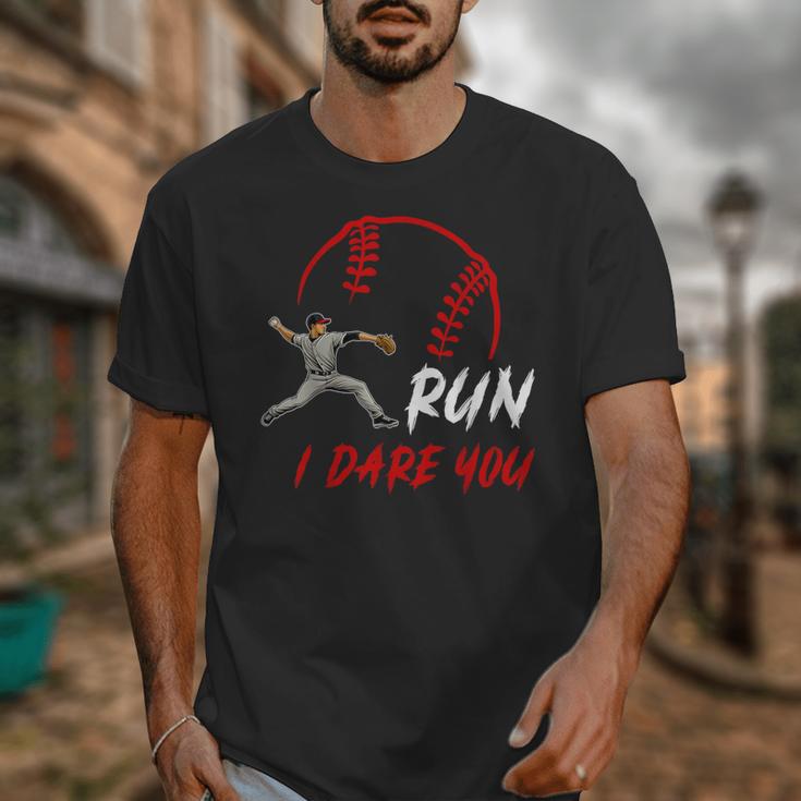 Run Steal I Dare You Humor Baseball Catcher Vintage Unisex T-Shirt Run Steal I Dare You Humor Baseball Catcher Vintage Unisex T-Shirt