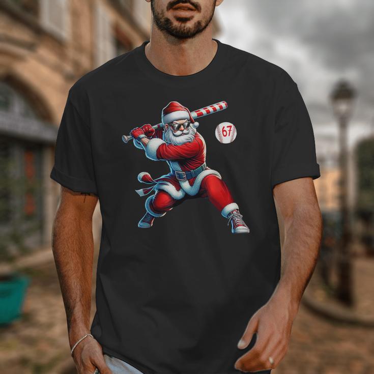 Santa Baseball Six Seven 6 7 Meme Christmas Men Boys Player Unisex T-Shirt Santa Baseball Six Seven 6 7 Meme Christmas Men Boys Player Unisex T-Shirt