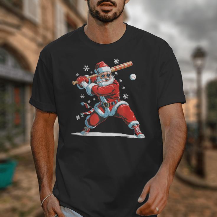 Santa Playing Baseball Christmas Candy Cane Fun Xmas Holiday Unisex T-Shirt Santa Playing Baseball Christmas Candy Cane Fun Xmas Holiday Unisex T-Shirt