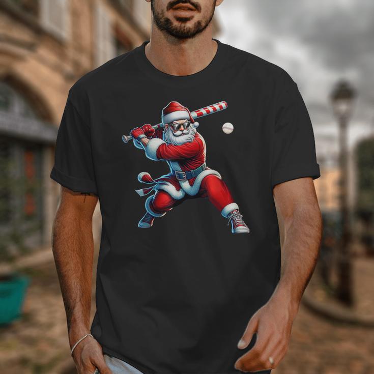 Santa Playing Baseball Men Boys Christmas Baseball Player Unisex T-Shirt Santa Playing Baseball Men Boys Christmas Baseball Player Unisex T-Shirt