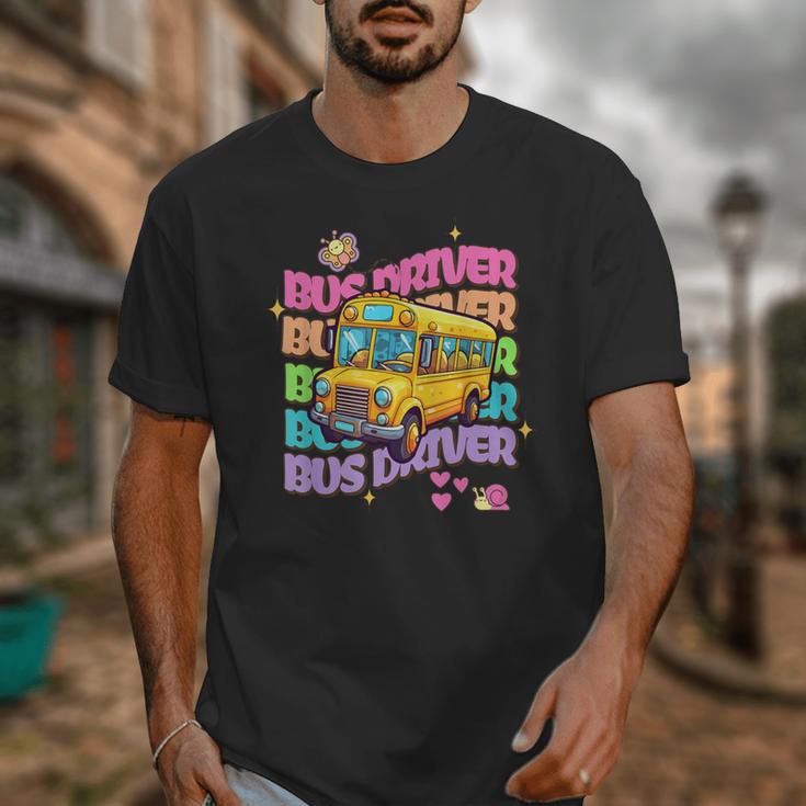 School Bus Driver Groovy Retro Back To School Unisex T-Shirt