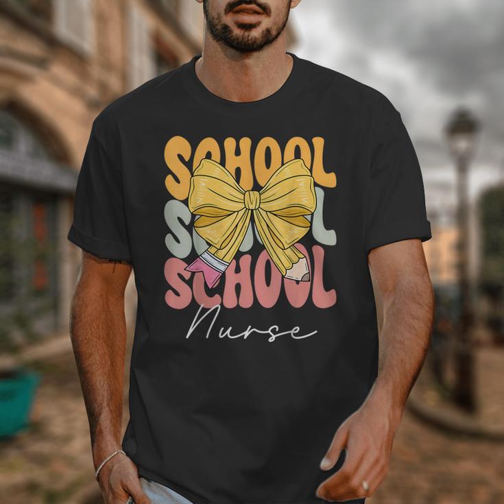 School Nurse Groovy Coquette Bow Cute Back To School Unisex T-Shirt School Nurse Groovy Coquette Bow Cute Back To School Unisex T-Shirt