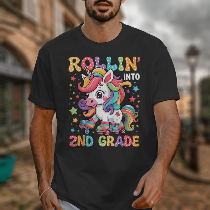 Second Grade Back To School First Day Girls Rollin Unicorn Unisex T-Shirt Second Grade Back To School First Day Girls Rollin Unicorn Unisex T-Shirt