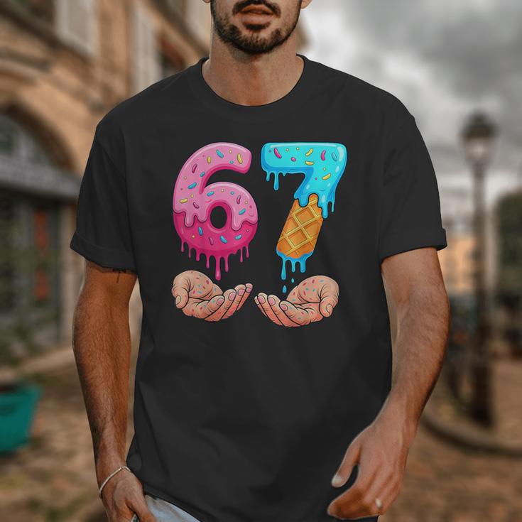 Six Seven 6-7 Baseball Ice Cream Drip 67 Meme Hands Unisex T-Shirt Six Seven 6-7 Baseball Ice Cream Drip 67 Meme Hands Unisex T-Shirt
