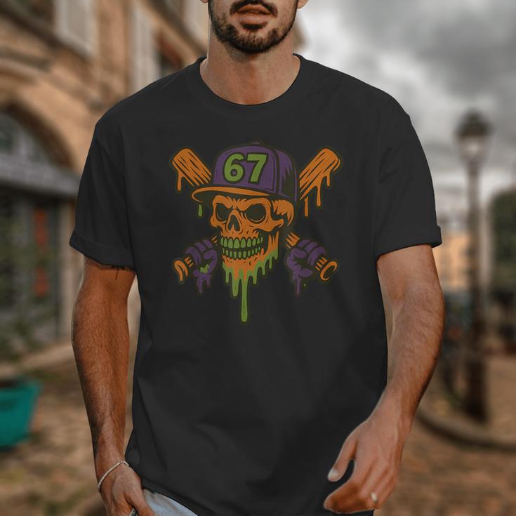 Six Seven 6 7 Baseball Skull Drip Halloween Horror Sports Unisex T-Shirt Six Seven 6 7 Baseball Skull Drip Halloween Horror Sports Unisex T-Shirt