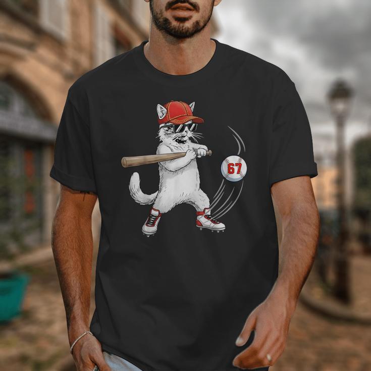 Six Seven 67 Baseball Cat Birthday Men Kids Boys Unisex T-Shirt Six Seven 67 Baseball Cat Birthday Men Kids Boys Unisex T-Shirt