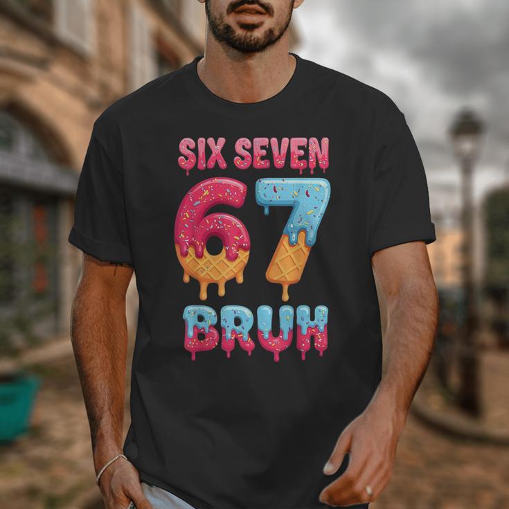 Six Seven Bruh 67 Ice Cream Drip Baseball For Men Women Kids Unisex T-Shirt Six Seven Bruh 67 Ice Cream Drip Baseball For Men Women Kids Unisex T-Shirt